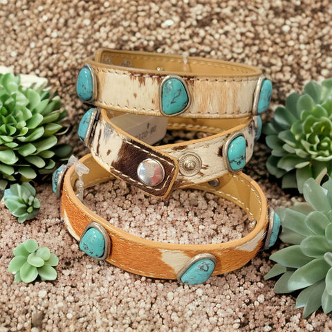 Cowhide Leather Stone Bracelet