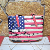 AB Distressed American Flag Concealed Carry Tote/ Wallet Set