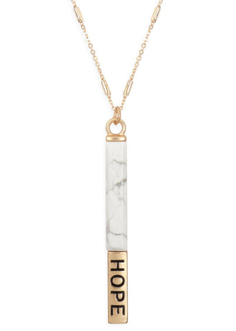 Natural stone Hope pendant bar necklace