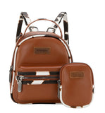 Cow Print Mini Backpack w/ Coin Pouch