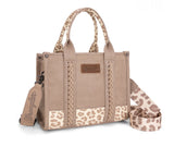 Leopard Print Concealed Carry Tote - Tan