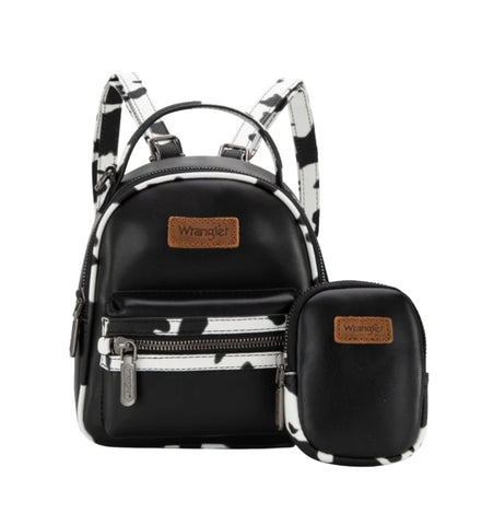 Cow Print Mini Backpack w/ Coin Pouch