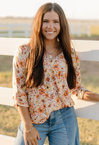 Fall Flowers Top