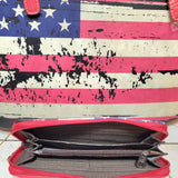 AB Distressed American Flag Concealed Carry Tote/ Wallet Set