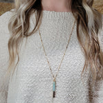 Natural stone Hope pendant bar necklace