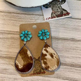 Cowhide Drop Earrings