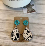 Cowhide Drop Earrings